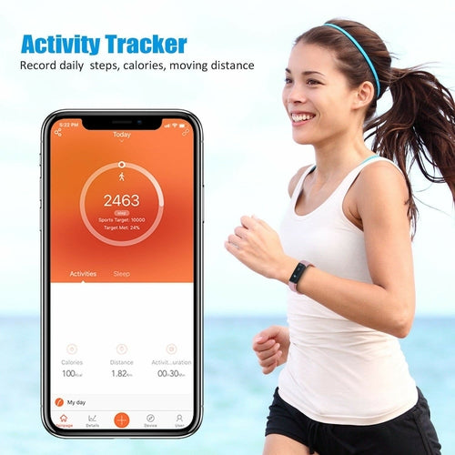 SmartFit Slim Activity Tracker & Health Monitor Smart Watch – Heart Rate, Sleep Tracker, Step Counter | SaNu Shopy