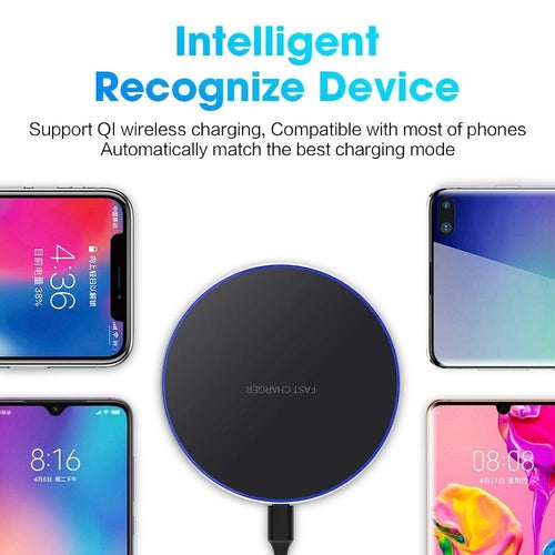 Dragon W9 30W Fast Wireless Charging Pad – Ultra Slim Qi Wireless Charger for iPhone & Android | Fast Charging Technology